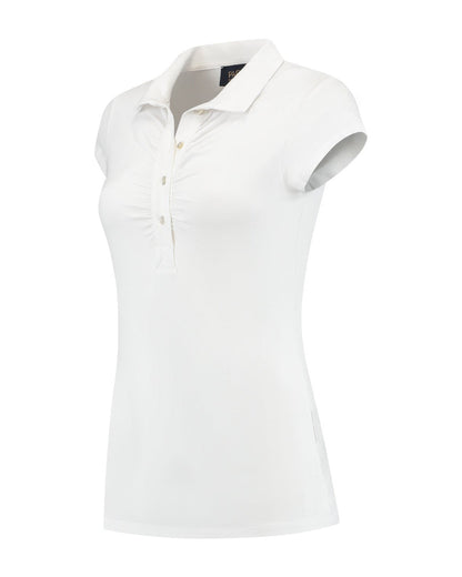 White sleeveless polo shirt on a white background
