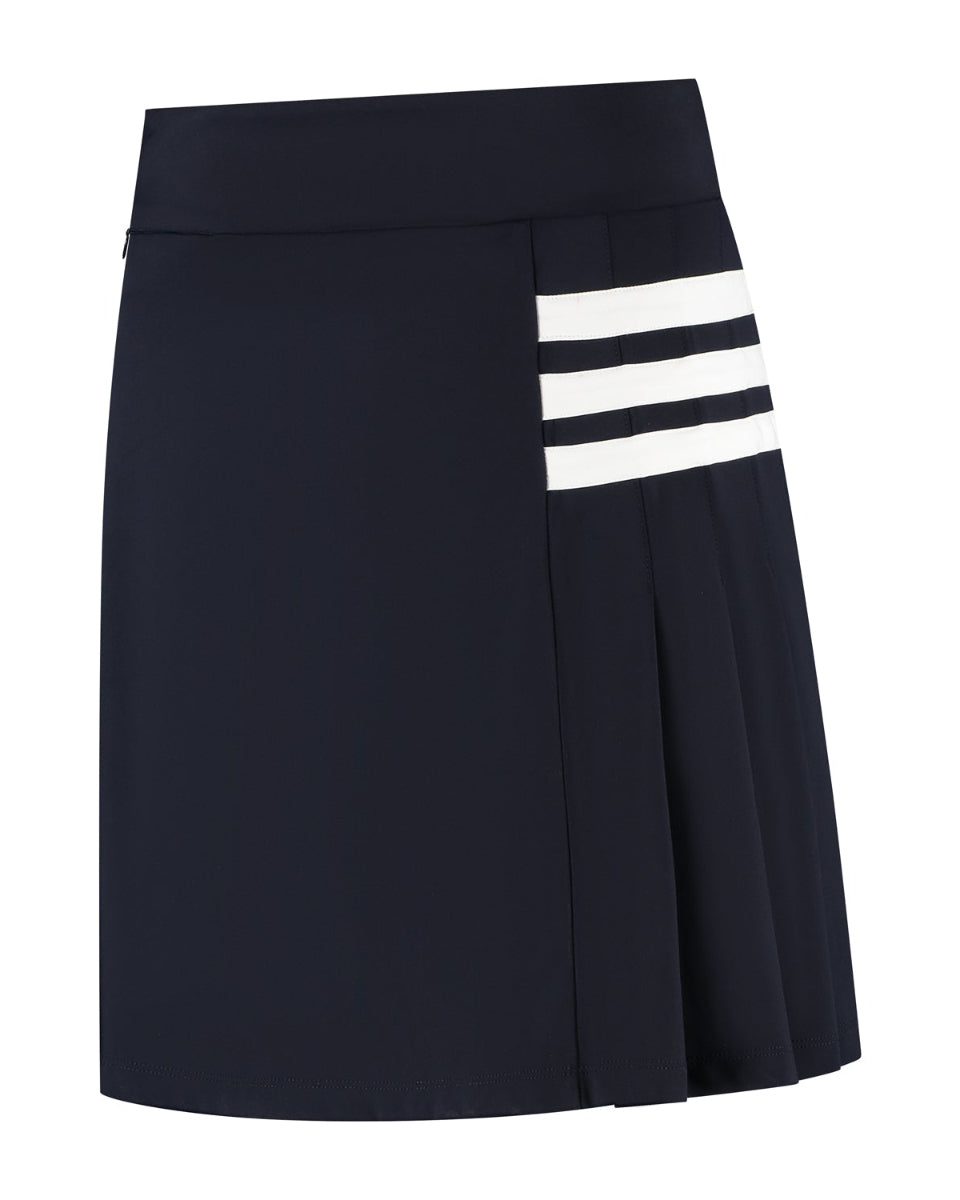 Black skirt with white stripes on a white background