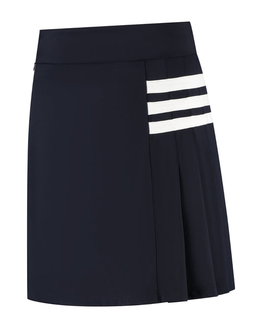 Black skirt with white stripes on a white background
